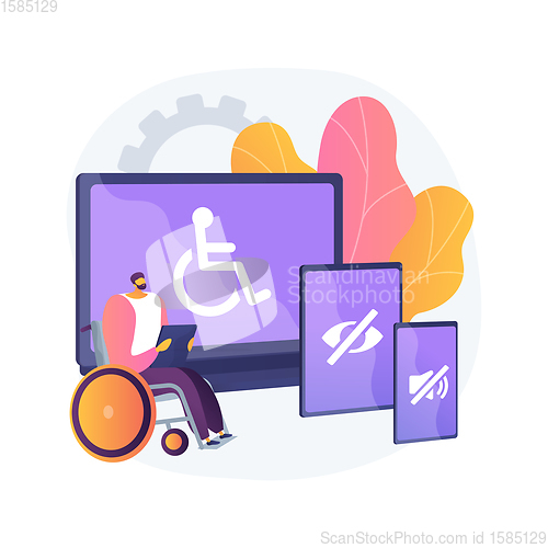 Image of Electronic accessibility abstract concept vector illustration.