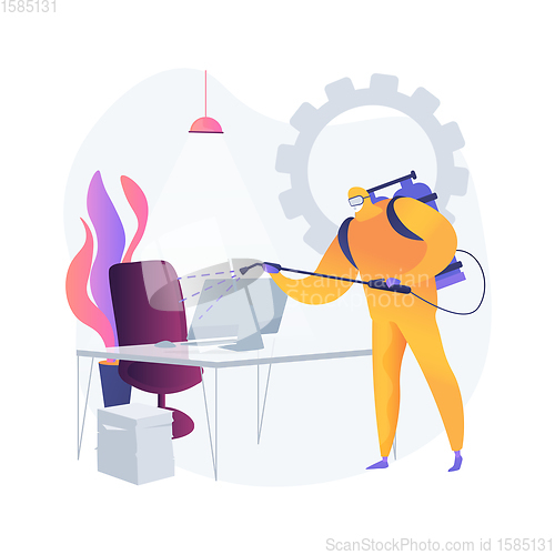 Image of Office disinfection service abstract concept vector illustration.