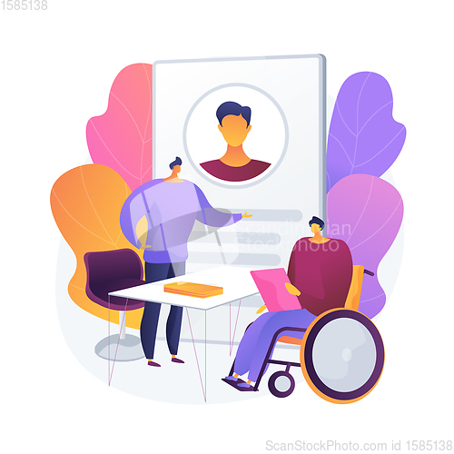 Image of Employment of people with disabilities vector concept metaphor