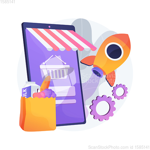 Image of Start and launch your online store abstract concept vector illustration.
