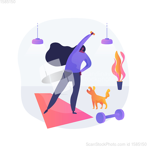 Image of Home gymnastics abstract concept vector illustration.