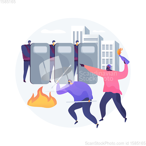 Image of Mass riots abstract concept vector illustration.