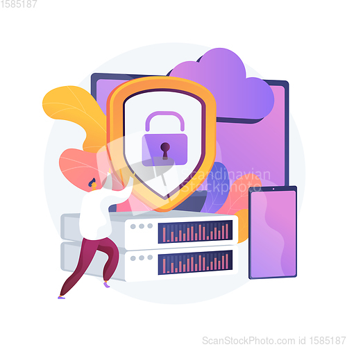 Image of Database protection vector concept metaphor