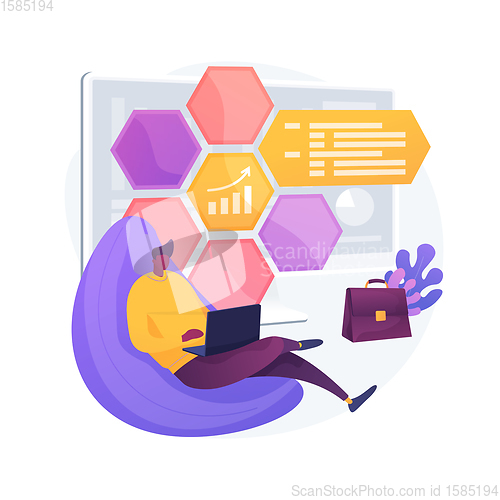 Image of Freelancer in comfortable workplace vector concept metaphor