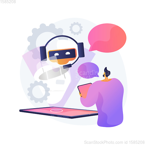 Image of Dialog with chatbot vector concept metaphor