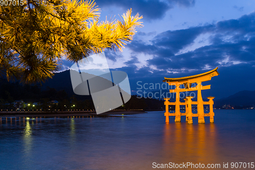 Image of Itsukushima Shrine at sunset