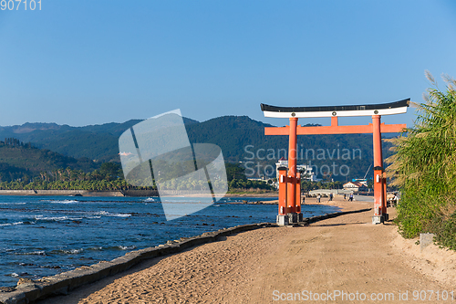 Image of Japanese gate on aoshima Island