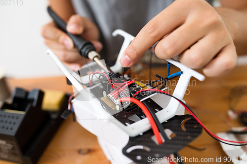 Image of Welding on flying drone body