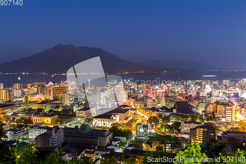 Image of Volcano Sakurajima at evening