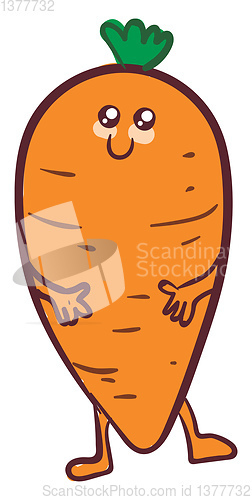 Image of Fat carrot, vector or color illustration.
