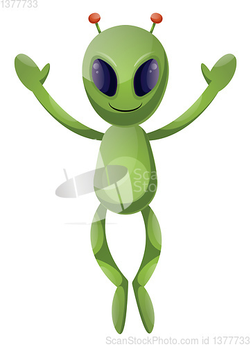 Image of Jumping alien, illustration, vector on white background.