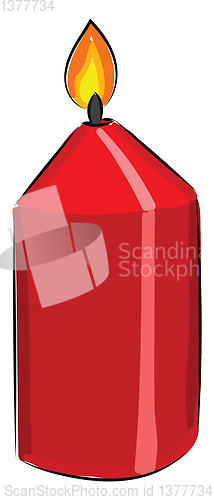 Image of Red color candle, vector or color illustration.