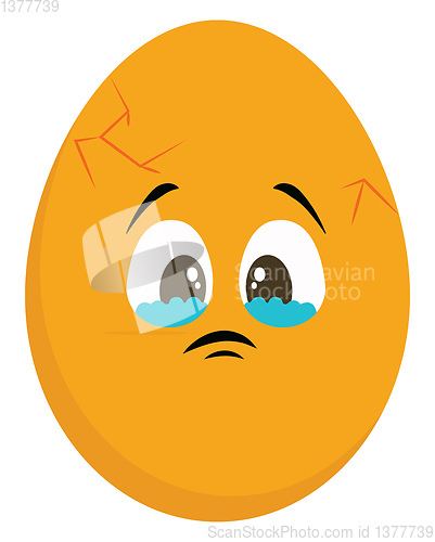 Image of Image of broken egg, vector or color illustration.