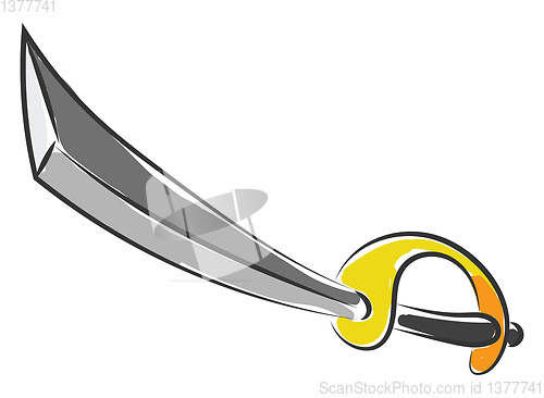 Image of Painting of the weapon, sword, vector or color illustration. 