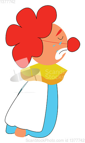 Image of Sad clown, vector or color illustration.