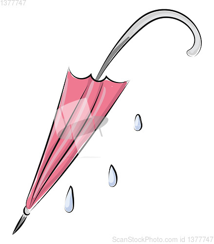 Image of Image of closed umbrella, vector or color illustration.