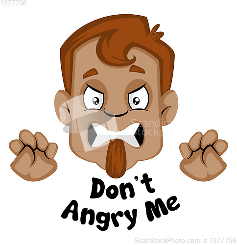 Image of Human emoji with don\'t angry me expression, illustration, vector