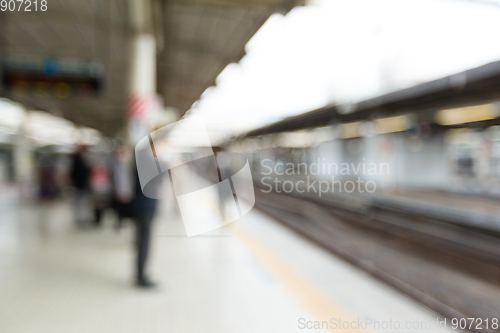 Image of Blur view of train platform 