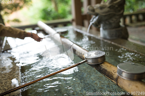Image of Water ladle in Japanese Shrine