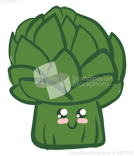 Image of Image of cute artichoke, vector or color illustration.