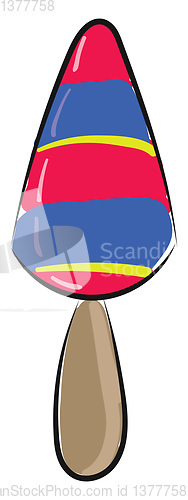 Image of A red, blue and yellow ice cream candy, vector or color illustra
