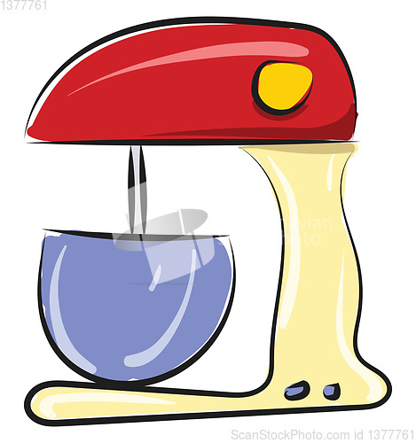 Image of A electric red colored mixer, vector or color illustration.