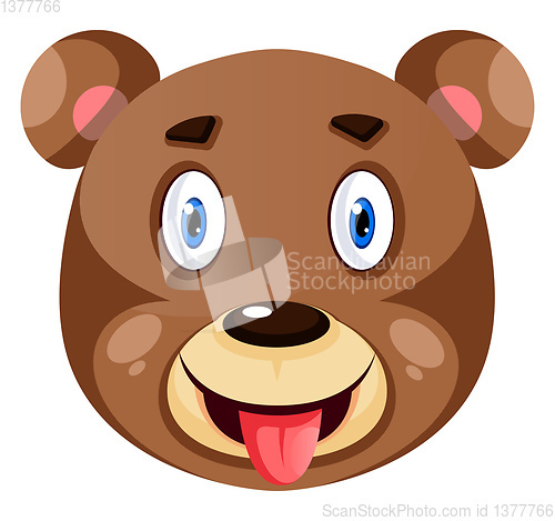 Image of Bear is feeling amazed, illustration, vector on white background