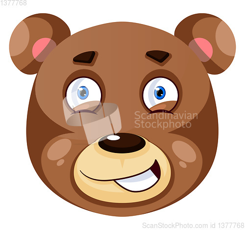 Image of Bear is feeling amazed, illustration, vector on white background