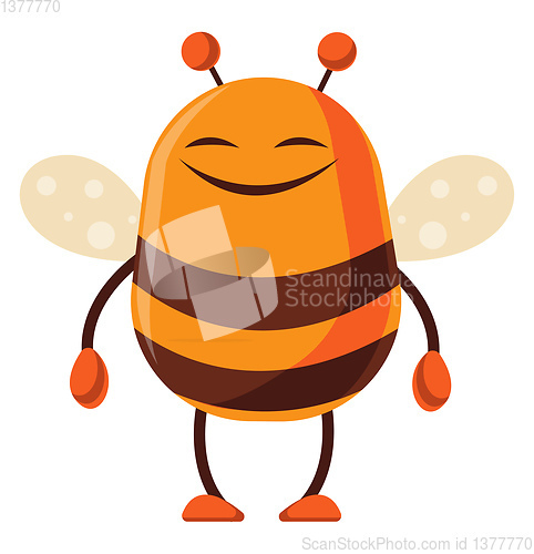 Image of Bee is satisfied, illustration, vector on white background.