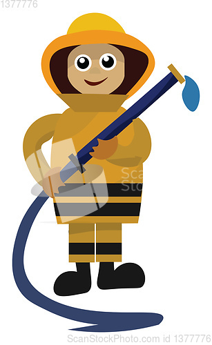 Image of Firefighter, vector or color illustration.