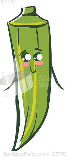 Image of Image of cute okra - ladies fingers, vector or color illustratio