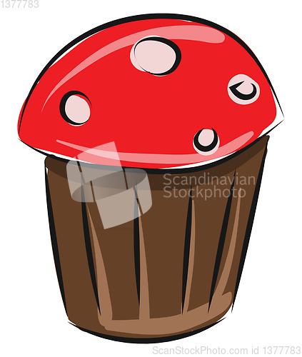 Image of Plain cupcake, vector or color illustration.