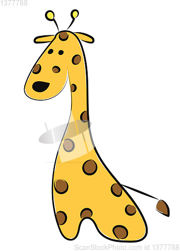 Image of Giraffe cartoon, vector or color illustration.