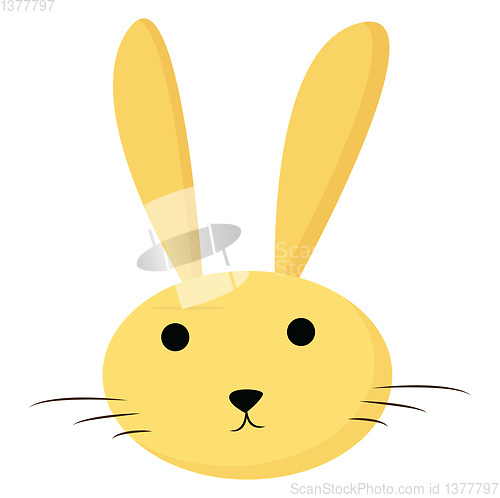 Image of Painting of the face of a yellow cartoon rabbit, vector or color