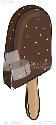 Image of Image of chocolate ice cream, vector or color illustration.