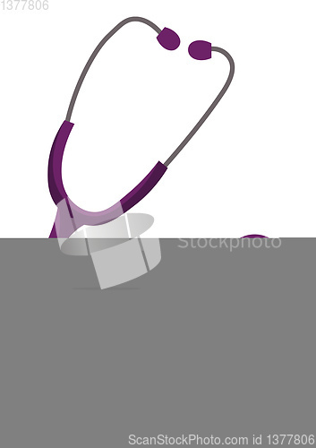 Image of Heartbeat clipart doctor checkup/Violet-colored stethoscope/Heal