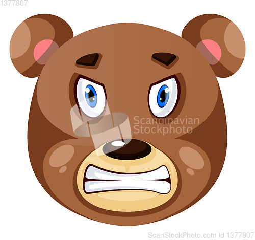 Image of Bear is feeling mad, illustration, vector on white background.