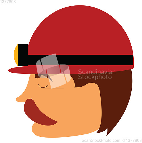 Image of A miner wearing safety gear, vector or color illustration.