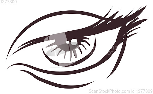 Image of Sketch of an eye, vector or color illustration.