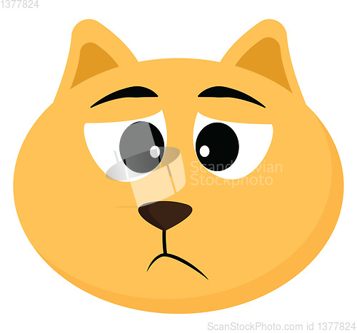 Image of Sad cat, vector or color illustration.