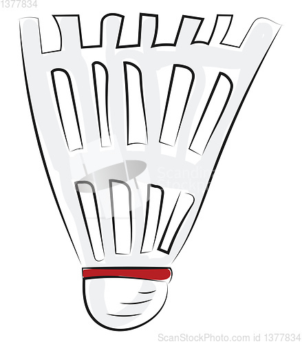 Image of A shuttlecock stands upright with the cap facing down, vector or