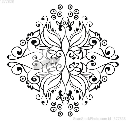 Image of Ornament of flowers, vector or color illustration.