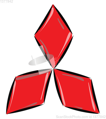 Image of Logo of Mitsubishi motors, vector or color illustration.