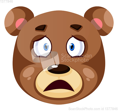 Image of Bear is feeling upset, illustration, vector on white background.