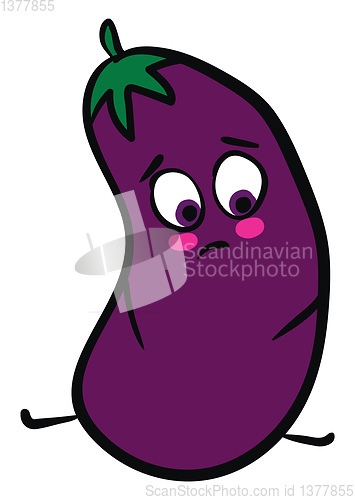 Image of Image of dejected eggplant, vector or color illustration.