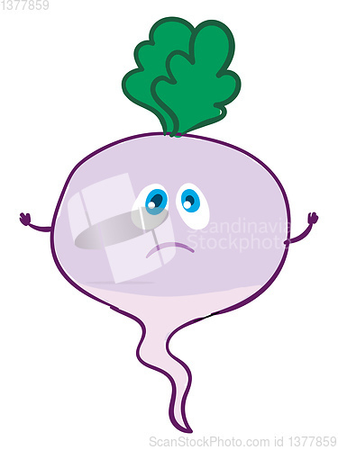 Image of Sad turnip, vector or color illustration.