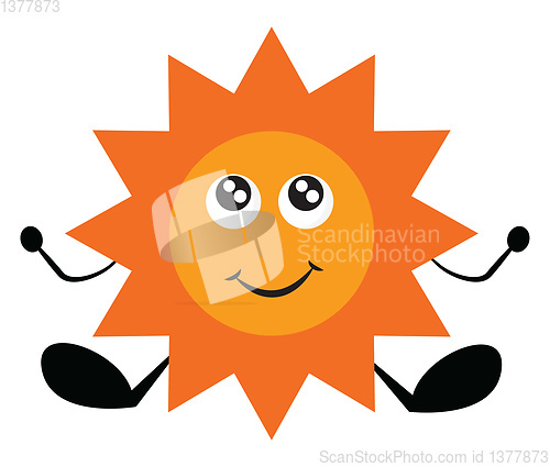 Image of Happy sun, vector or color illustration.