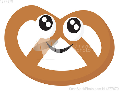 Image of Pretzel, vector or color illustration.