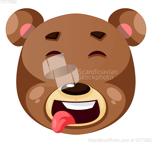 Image of Bear is feeling funny, , illustration, vector on white backgroun