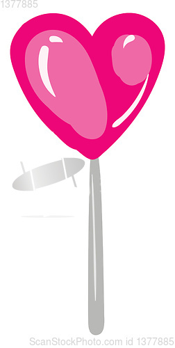 Image of Heart lollipop, vector or color illustration.